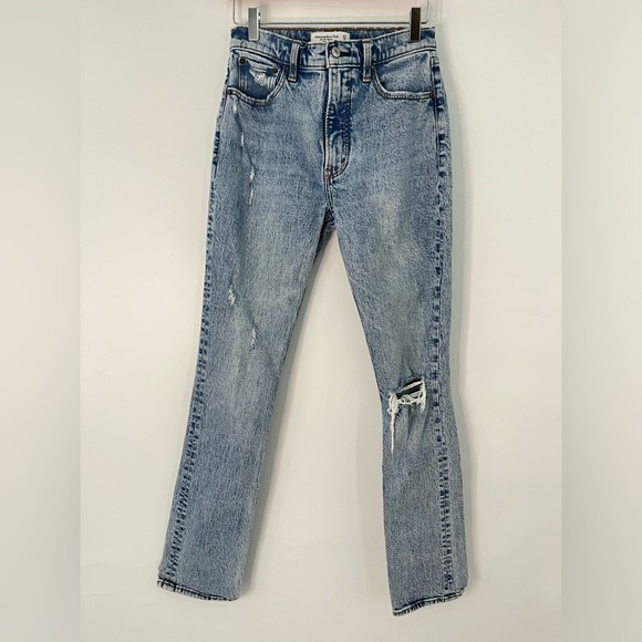 A&F 27/4r 90’s Skinny High Rise Jeans in Acid Wash Abercrombie & Fitch - Picture 2 of 9
